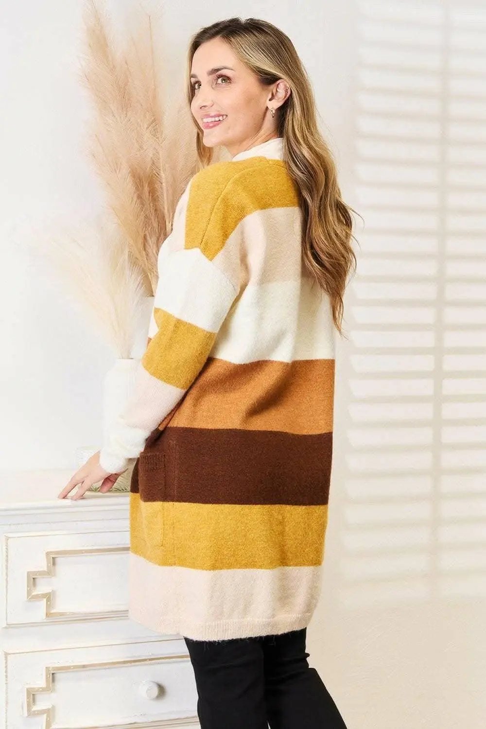 Chic oversized color-block cardigan - Love Salve